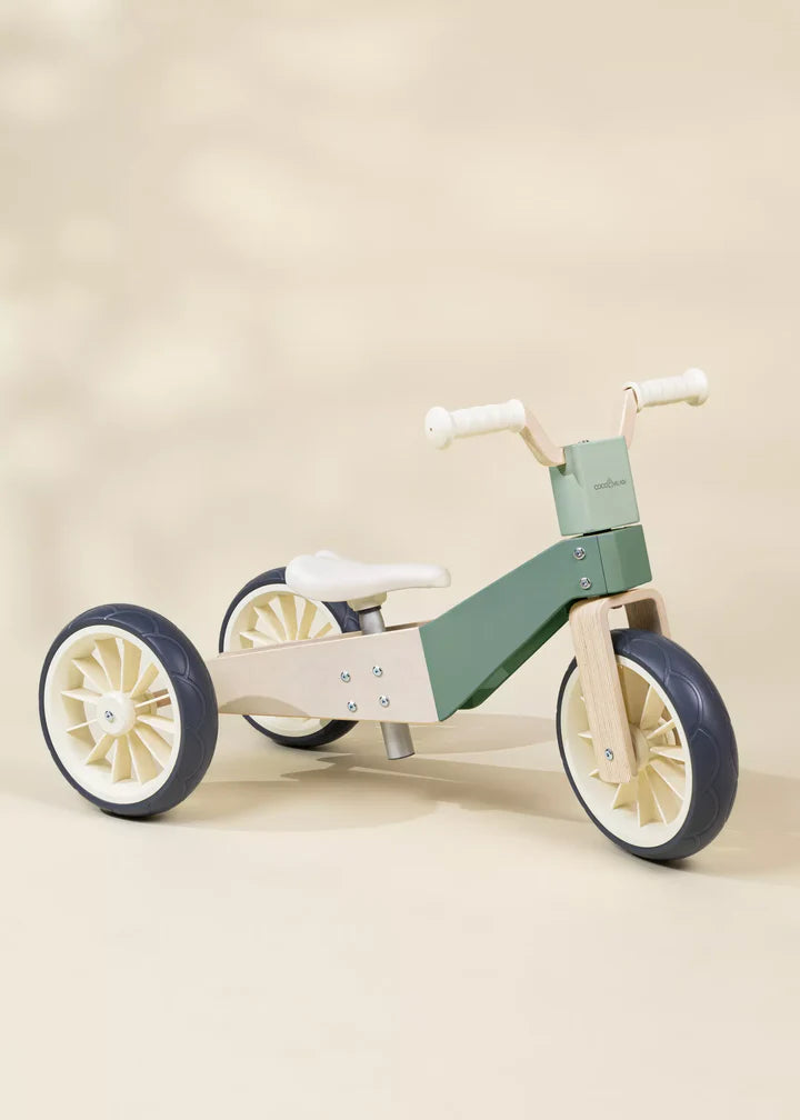 Wooden Balance Bike - 3 in 1 - Seafoam