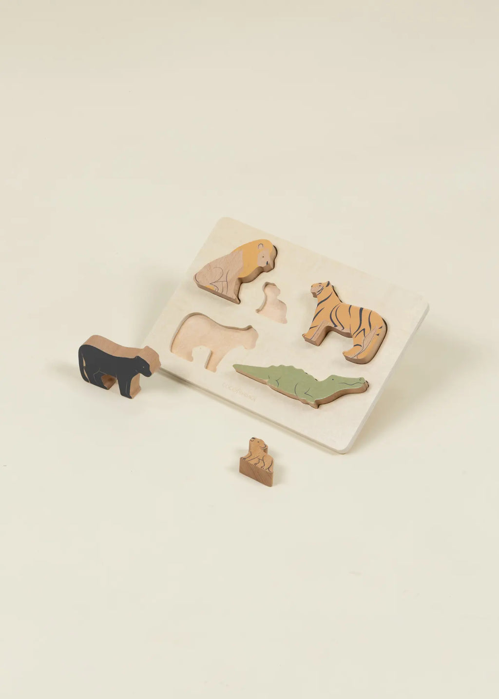 Set of 5 Predators on Wooden Plate