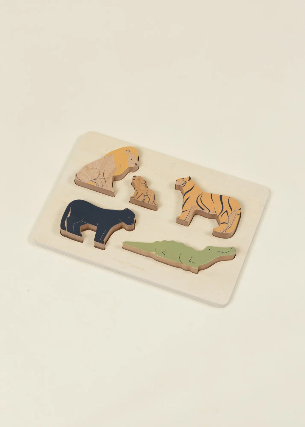 Set of 5 Predators on Wooden Plate
