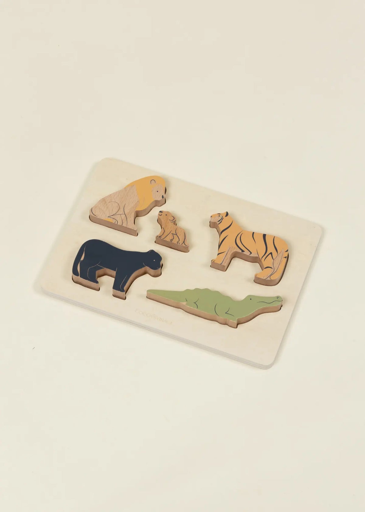 Set of 5 Predators on Wooden Plate