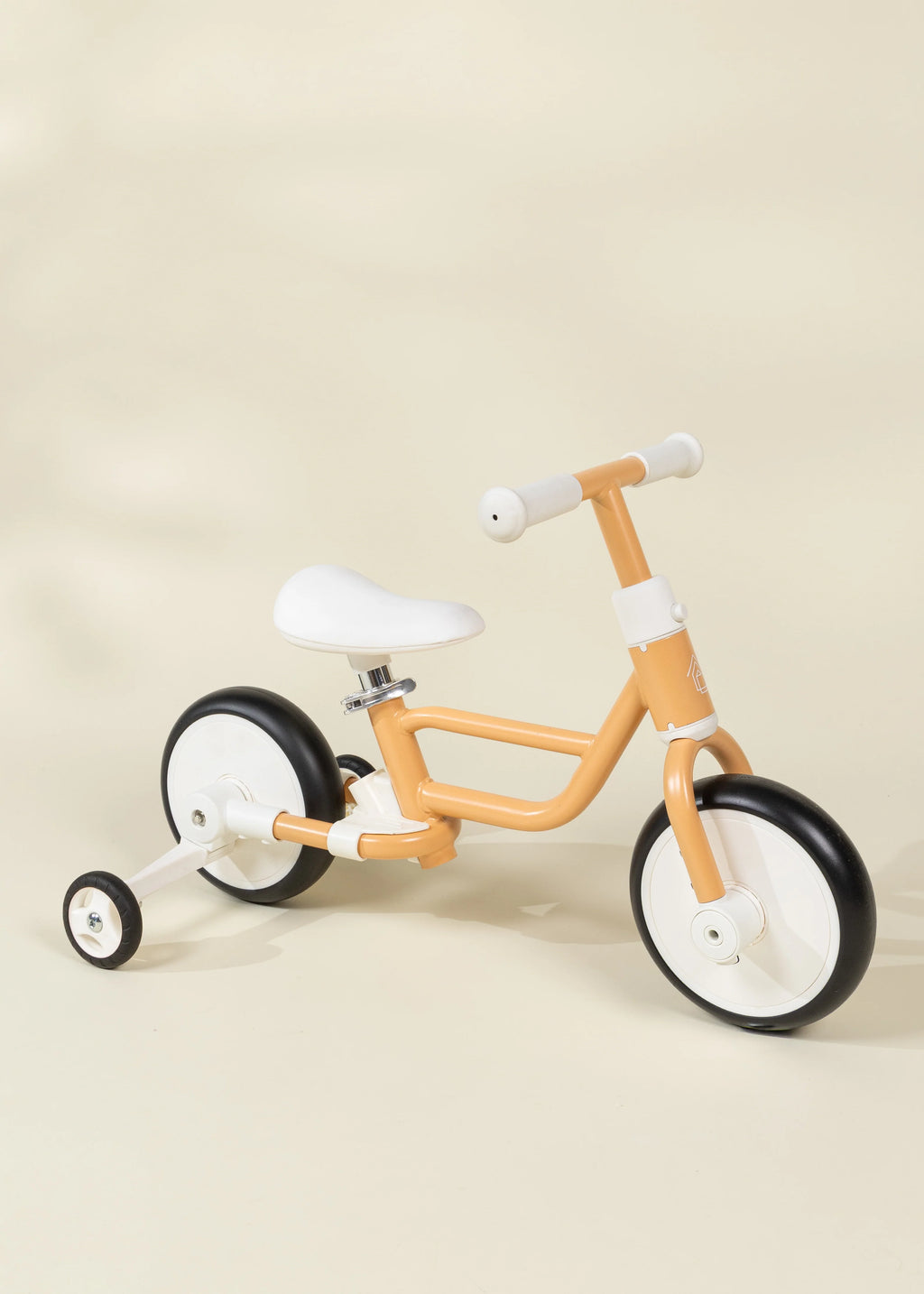 4-in-1 Tricycle with Push Handle & Training Wheels - Grapefruit