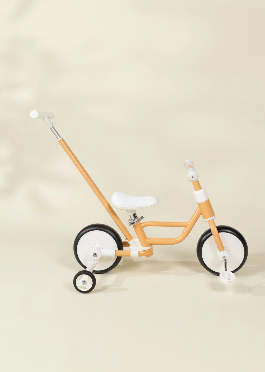 4-in-1 Tricycle with Push Handle & Training Wheels - Grapefruit