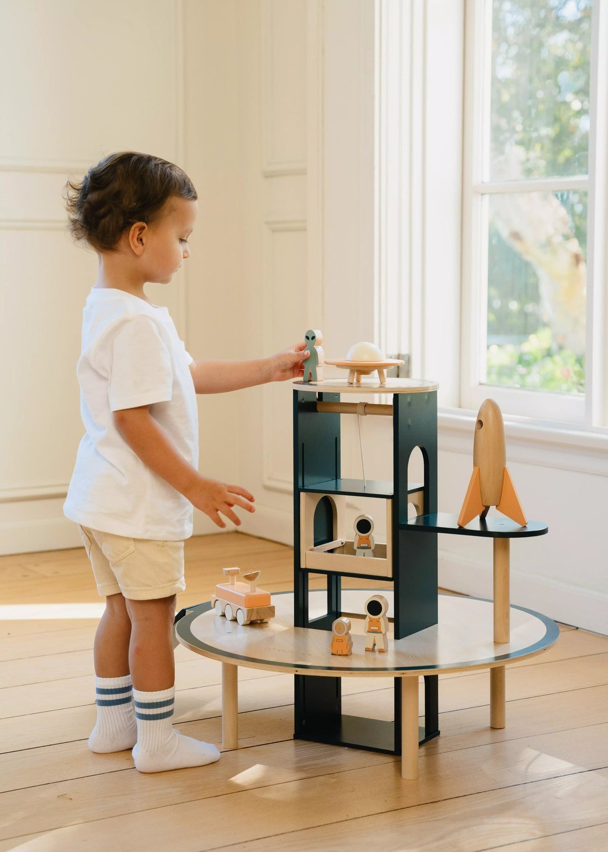 Oversized Wooden Space Station Play & Accessories