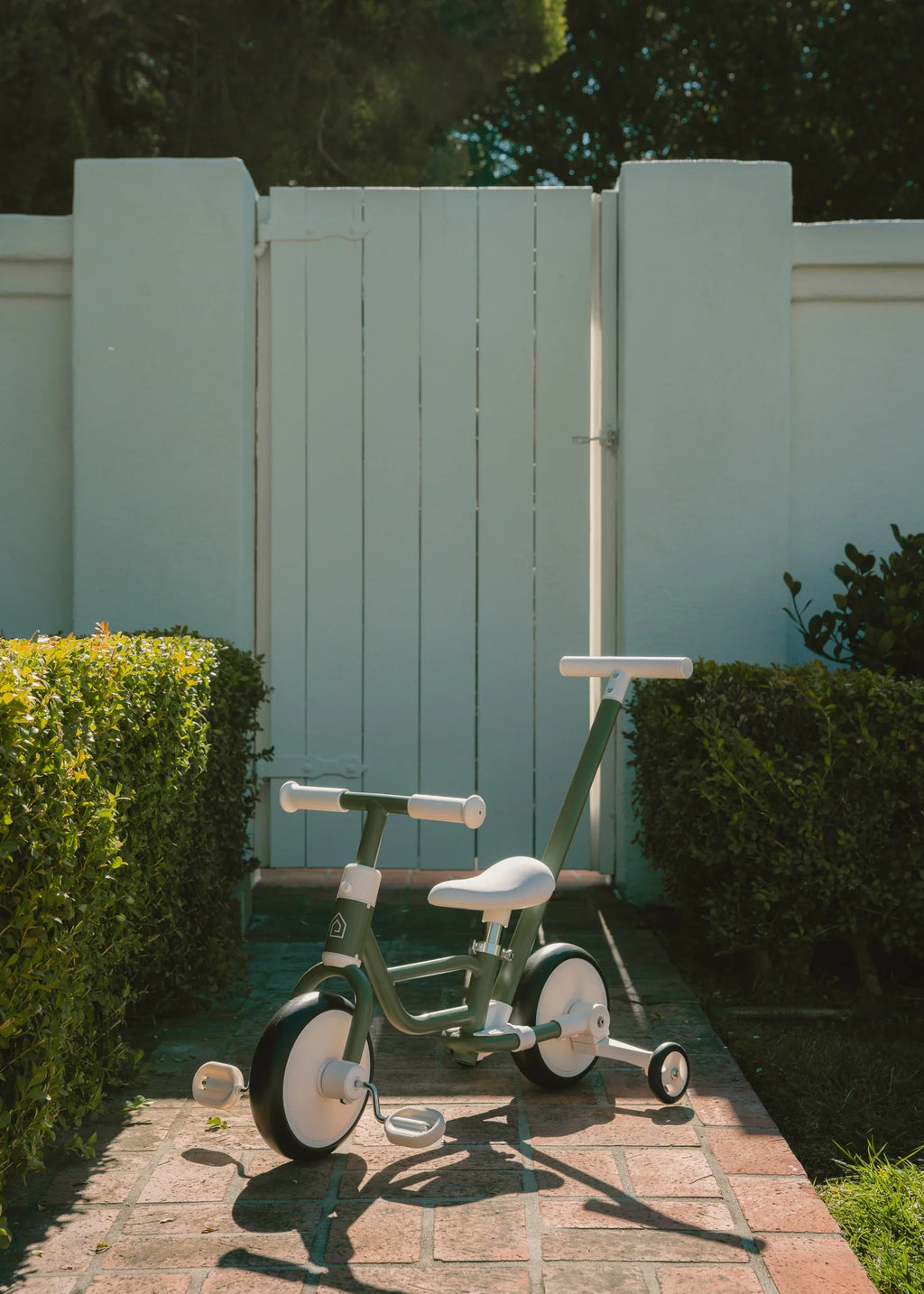 4-in-1 Tricycle with Push Handle & Training Wheels - Seafoam