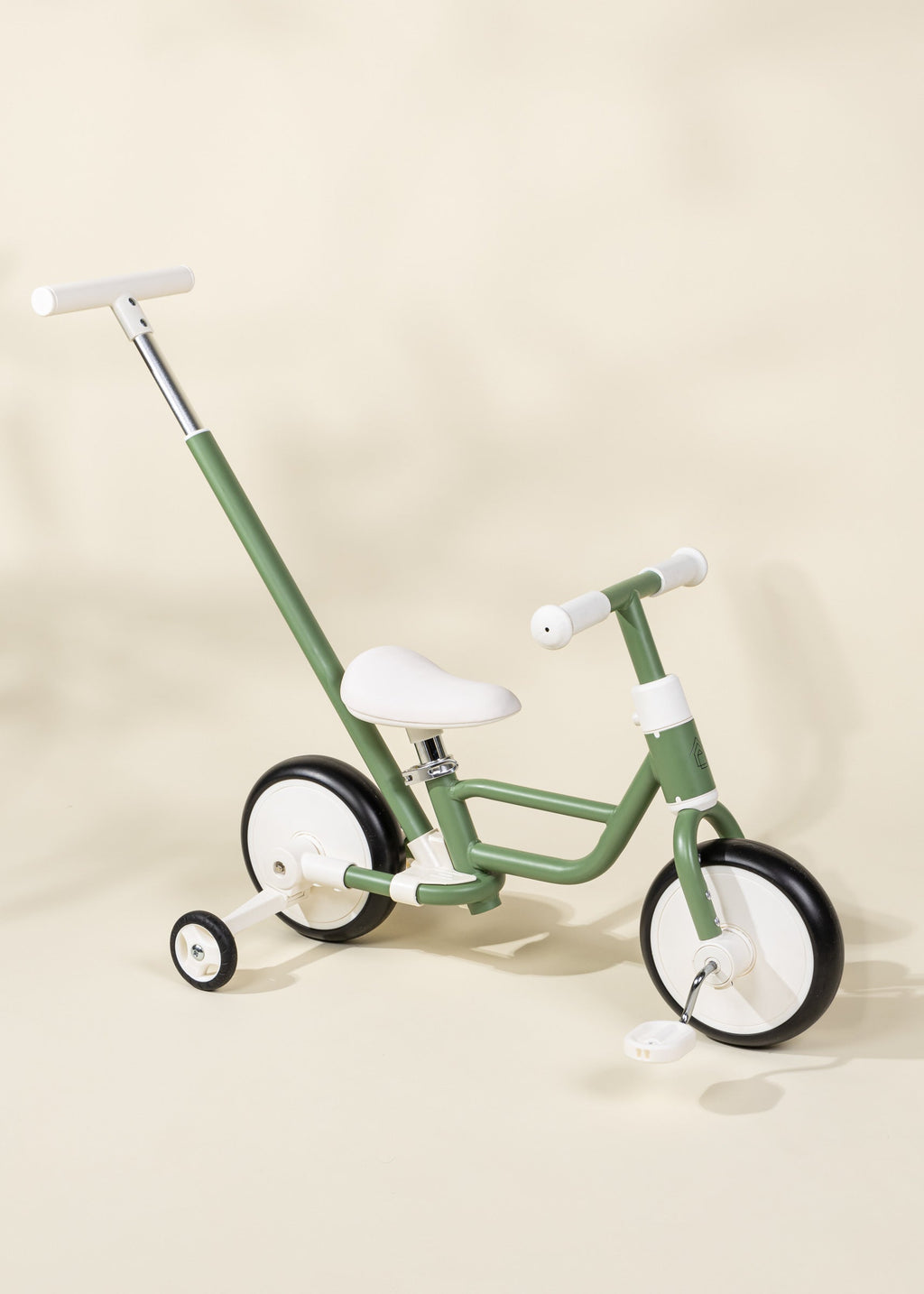 4-in-1 Tricycle with Push Handle & Training Wheels - Seafoam