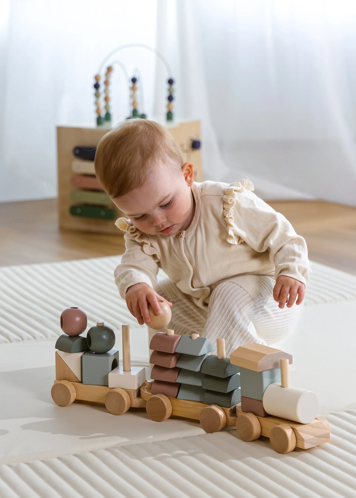 Oversized Wooden Stacking Train