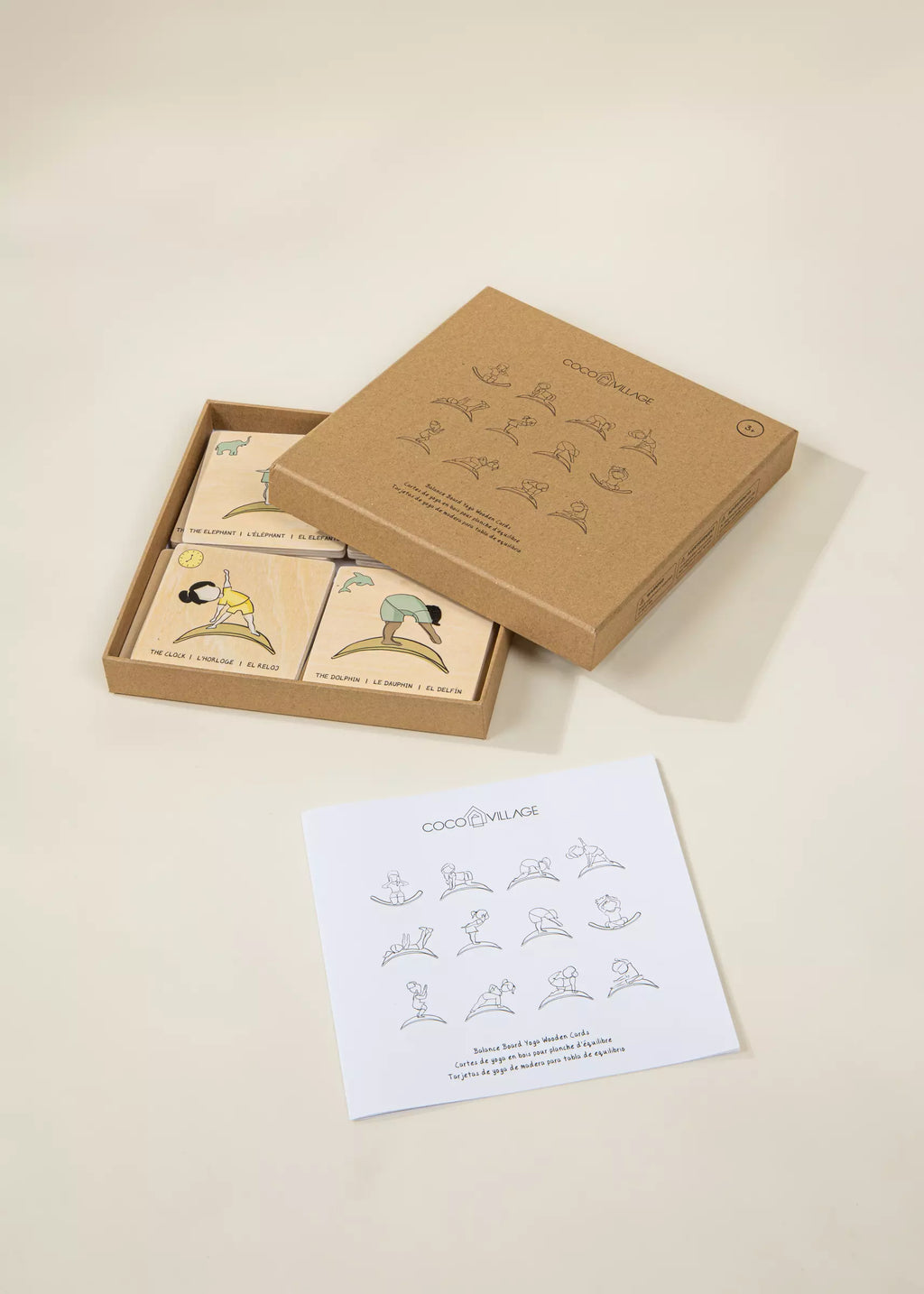 Balance Board Yoga Wooden Cards