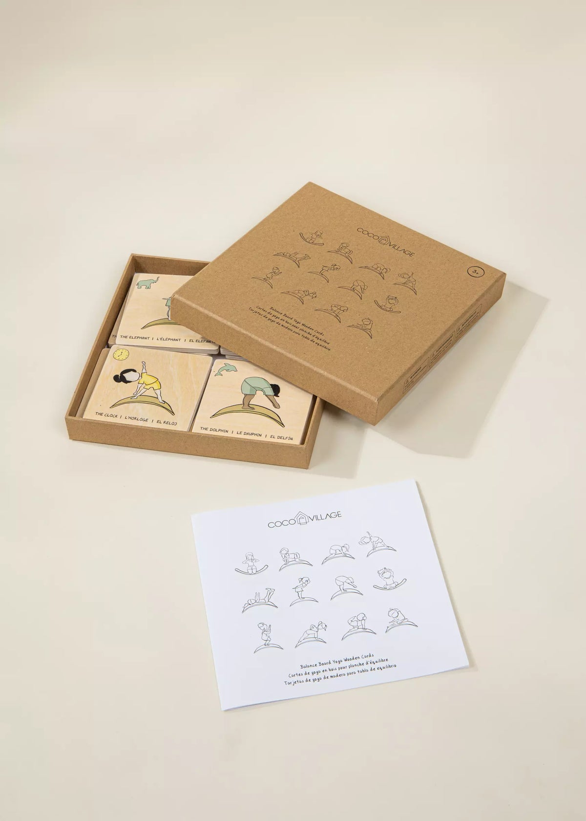 Balance Board Yoga Wooden Cards