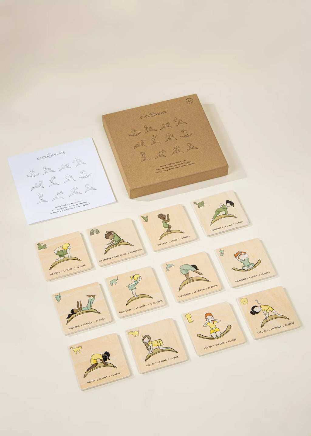Balance Board Yoga Wooden Cards