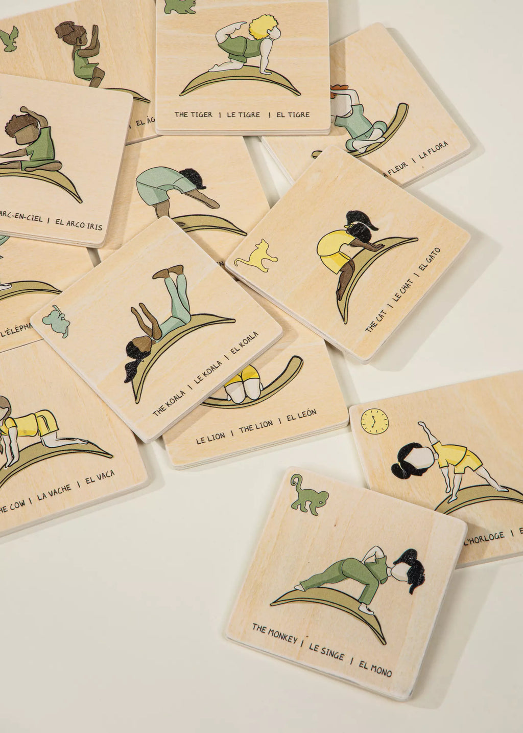 Balance Board Yoga Wooden Cards