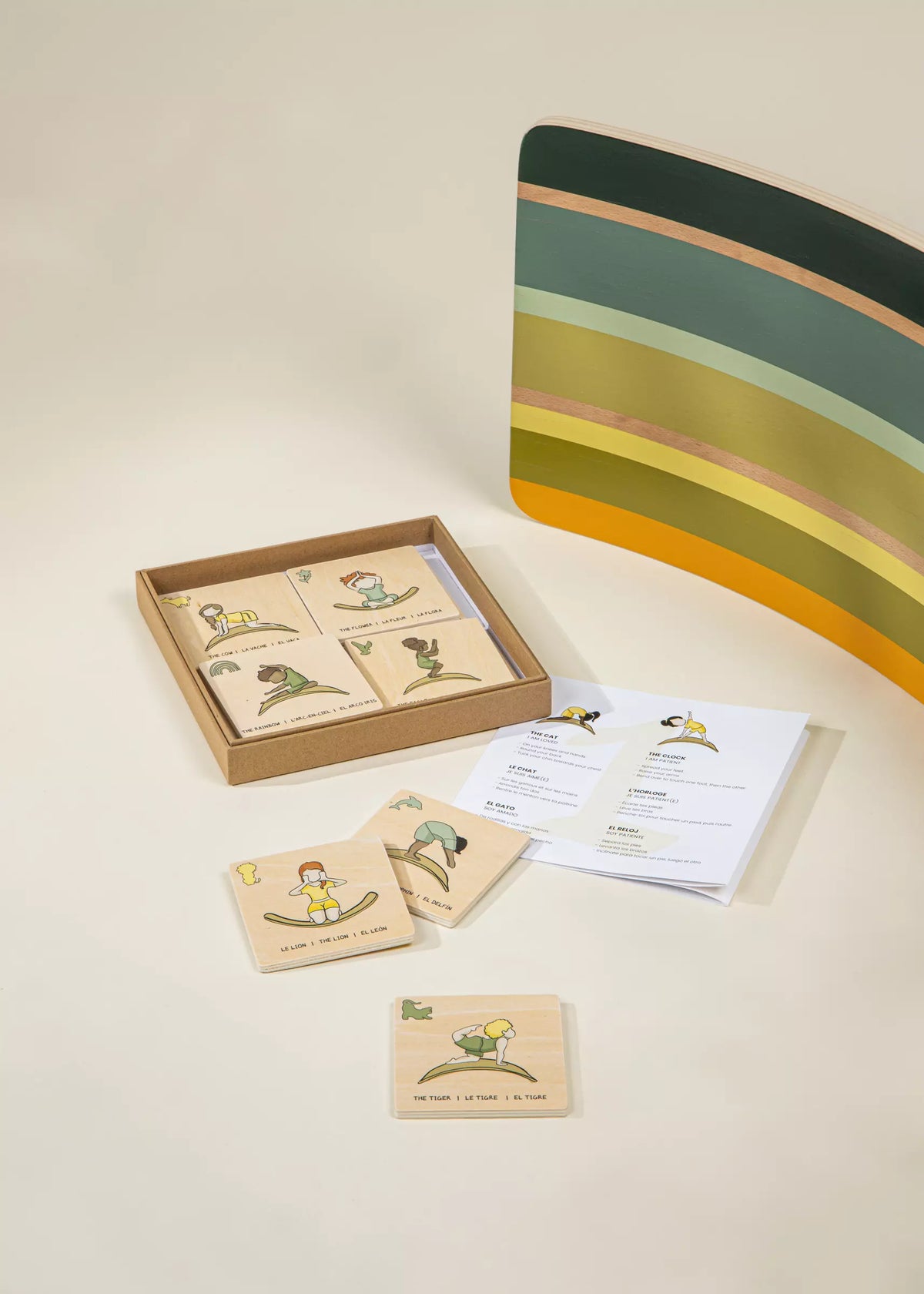 Balance Board Yoga Wooden Cards