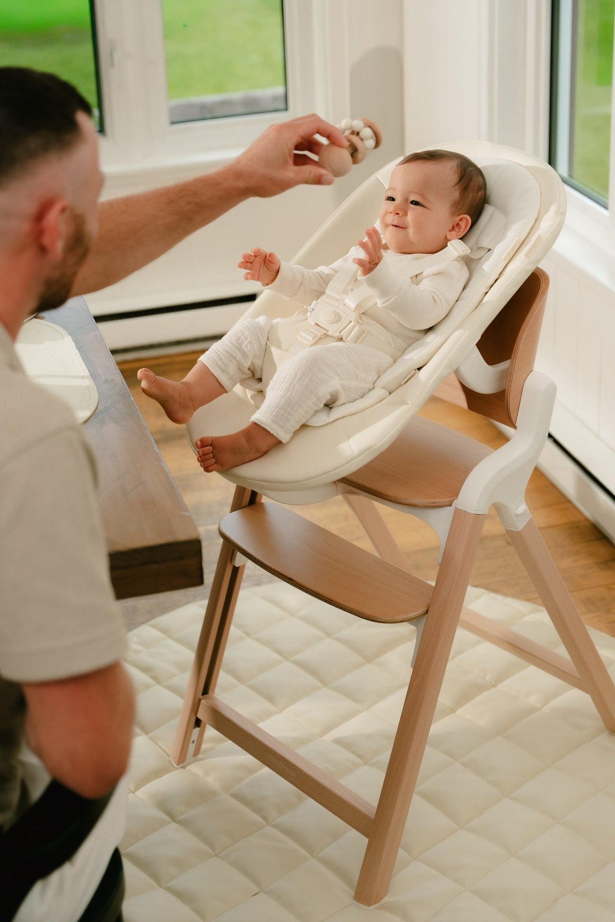 Convertible Newborn Bouncer Seat for – Foam & White Oak