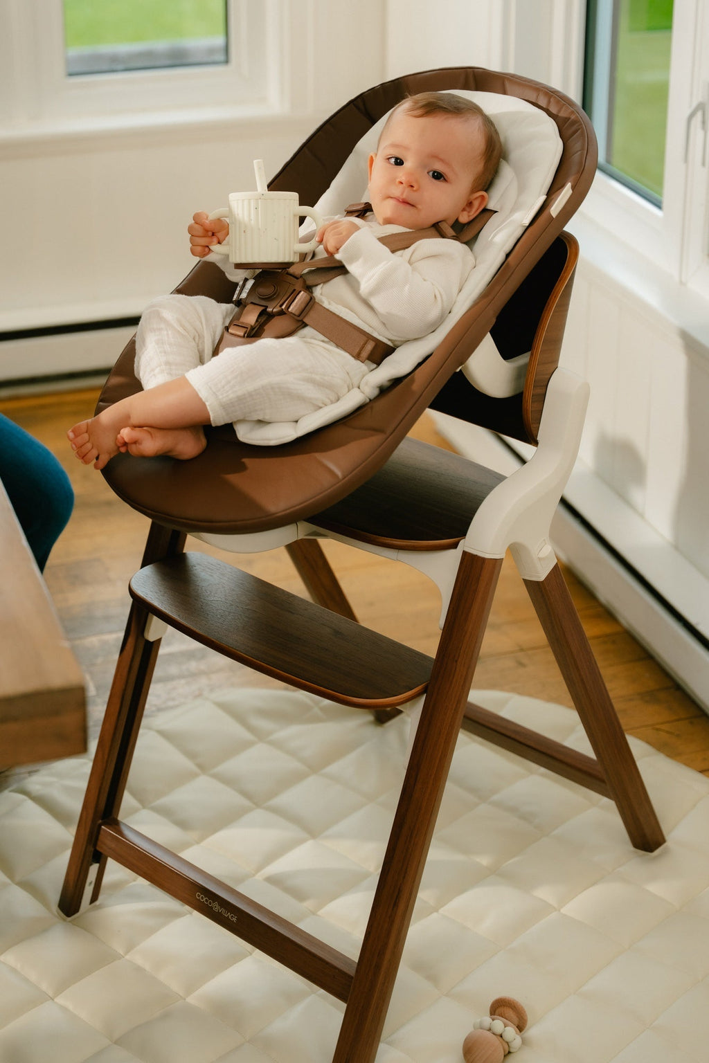 Convertible Newborn Bouncer Seat for – Macramé & Walnut